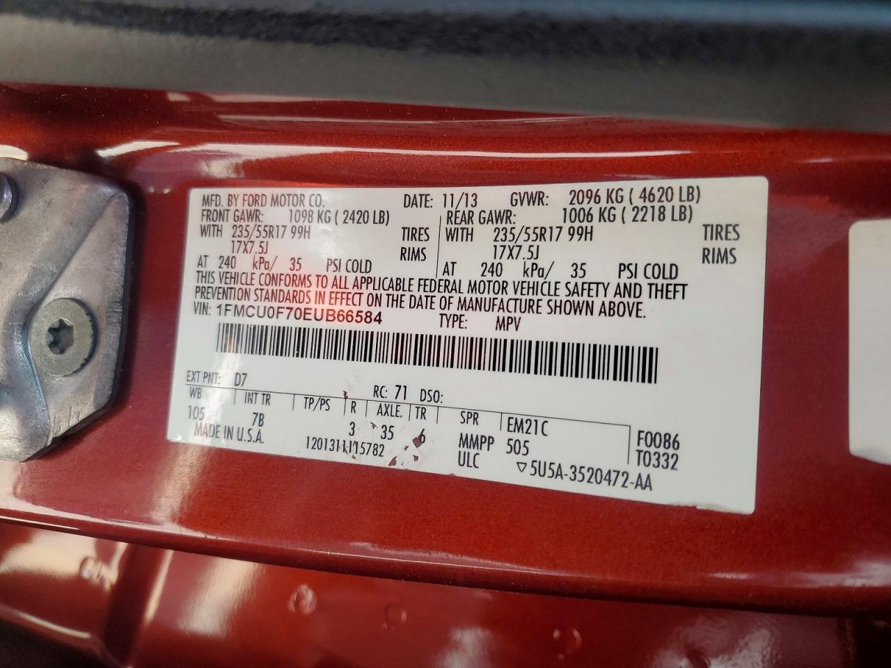 2014 Ford Escape S - zdjęcie 14