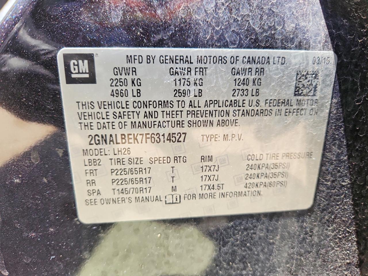 2015 Chevrolet Equinox Lt - zdjęcie 14