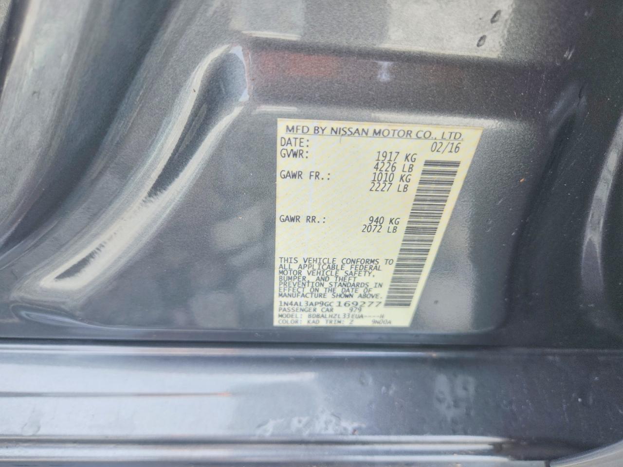 2016 Nissan Altima 2.5 Sr - zdjęcie 12
