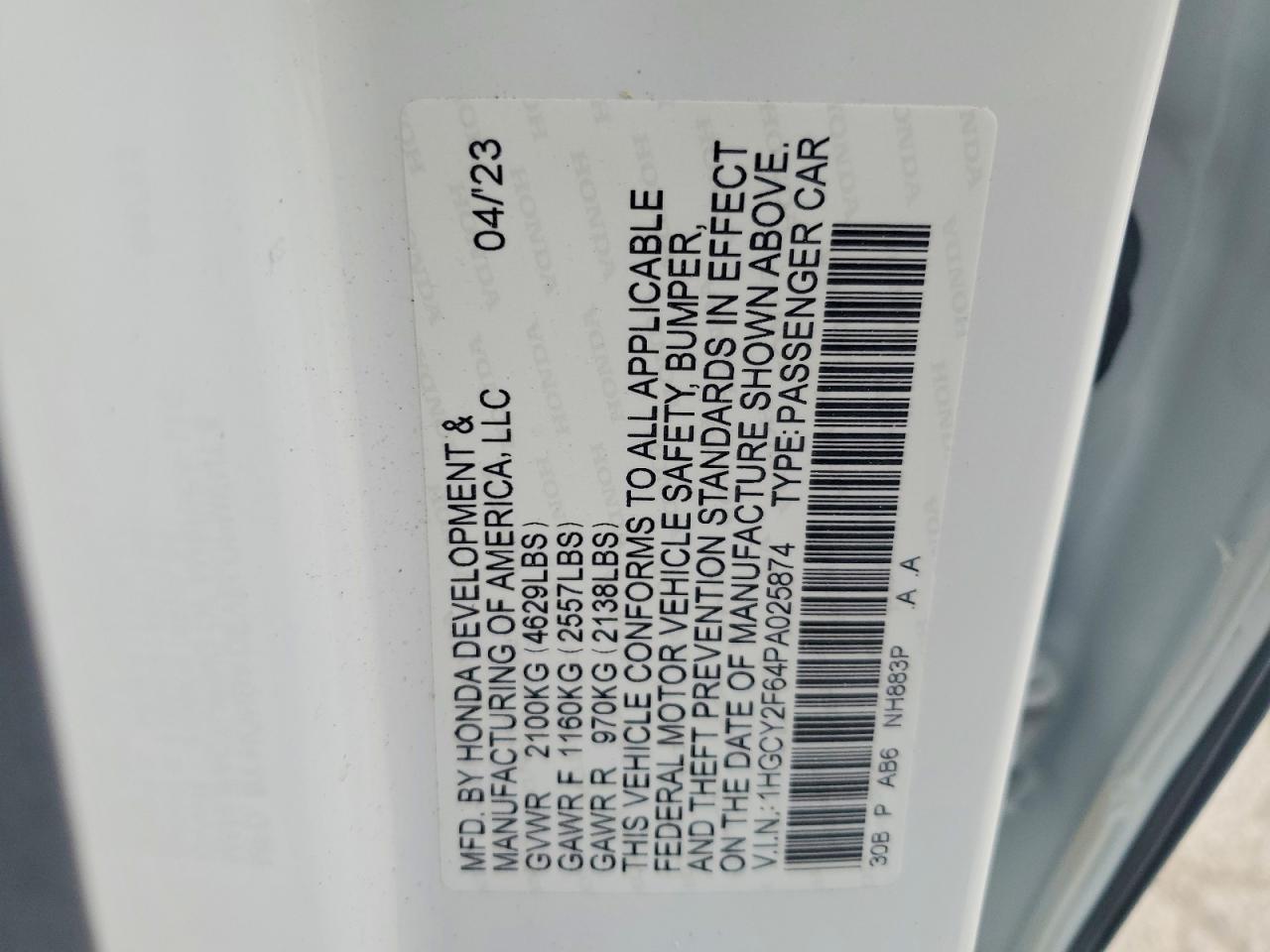 2023 Honda Accord Hybrid Exl - zdjęcie 12