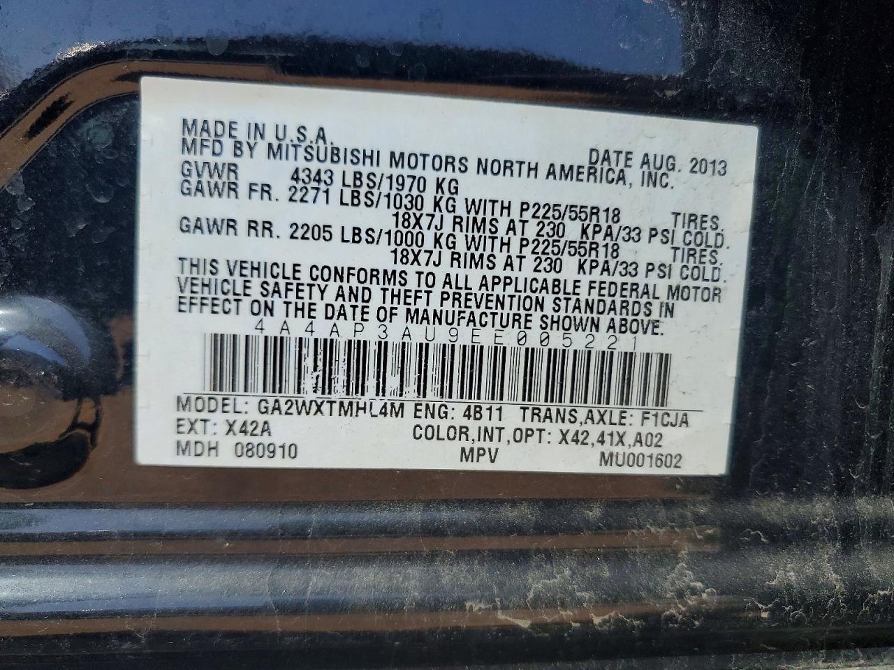 2014 Mitsubishi Outlander Sport Es - zdjęcie 12