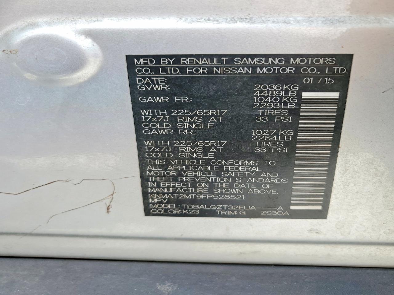 2015 Nissan Rogue Sv - zdjęcie 13