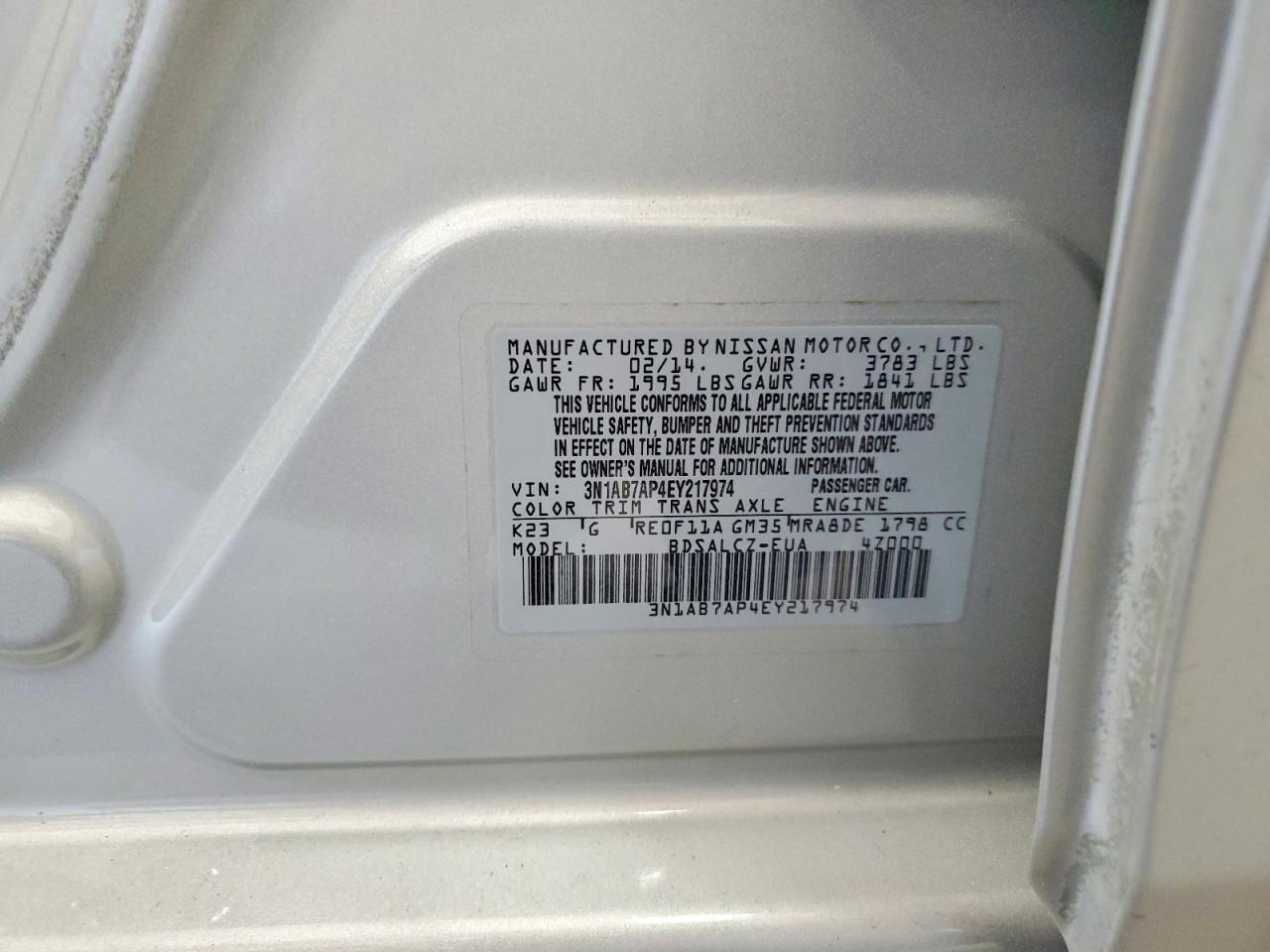 2014 Nissan Sentra S - zdjęcie 13