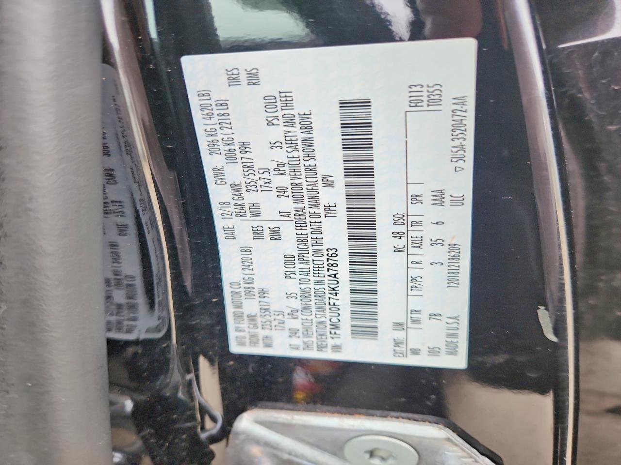 2019 Ford Escape S - zdjęcie 13