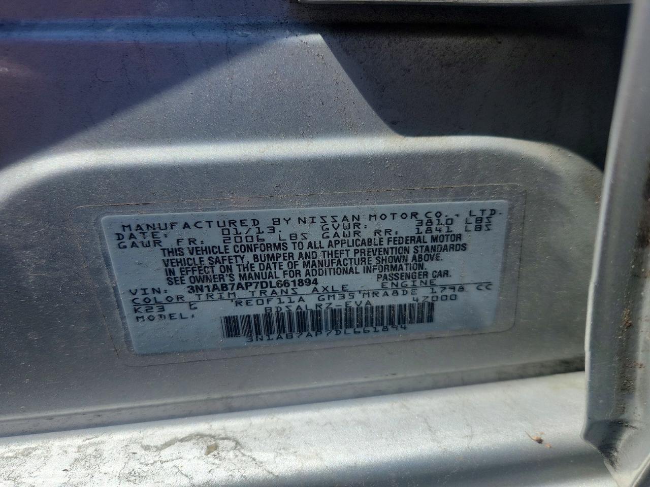 2013 Nissan Sentra S - zdjęcie 12