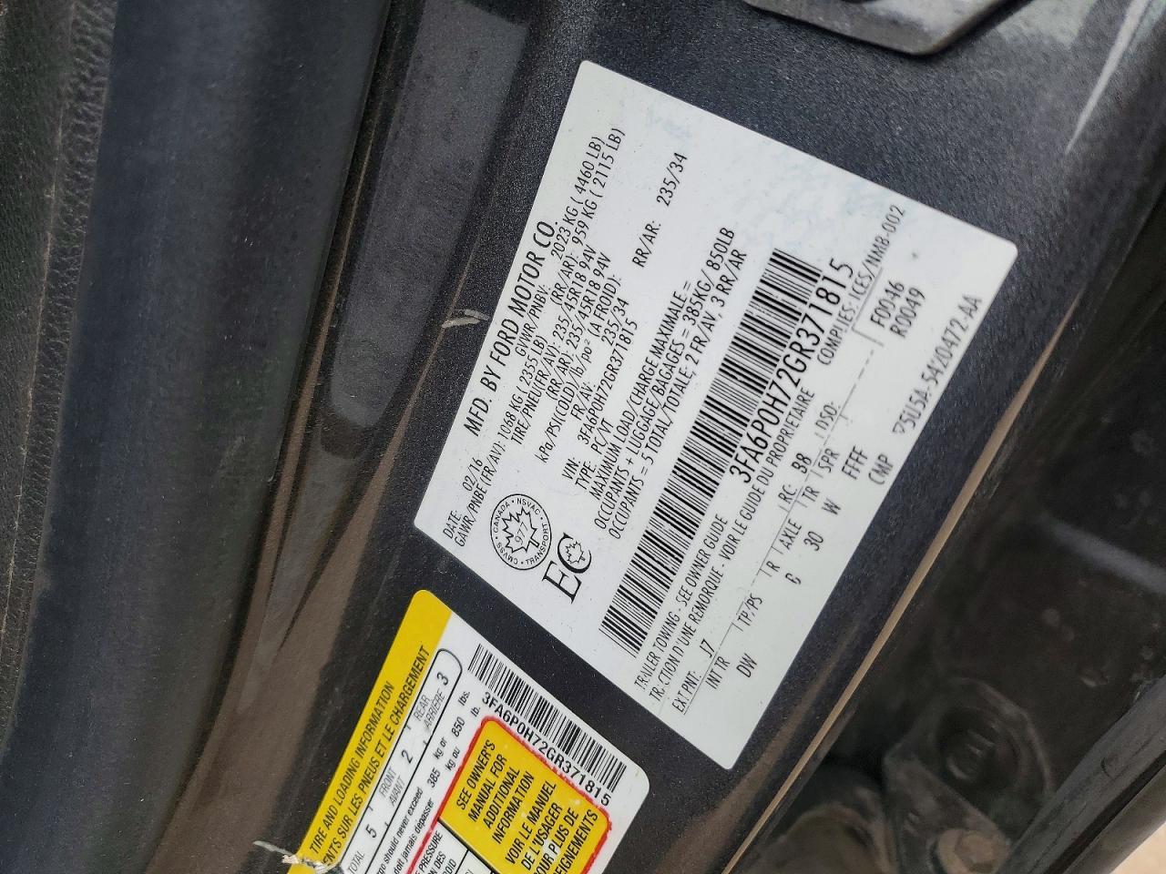 2016 Ford Fusion Se - zdjęcie 12