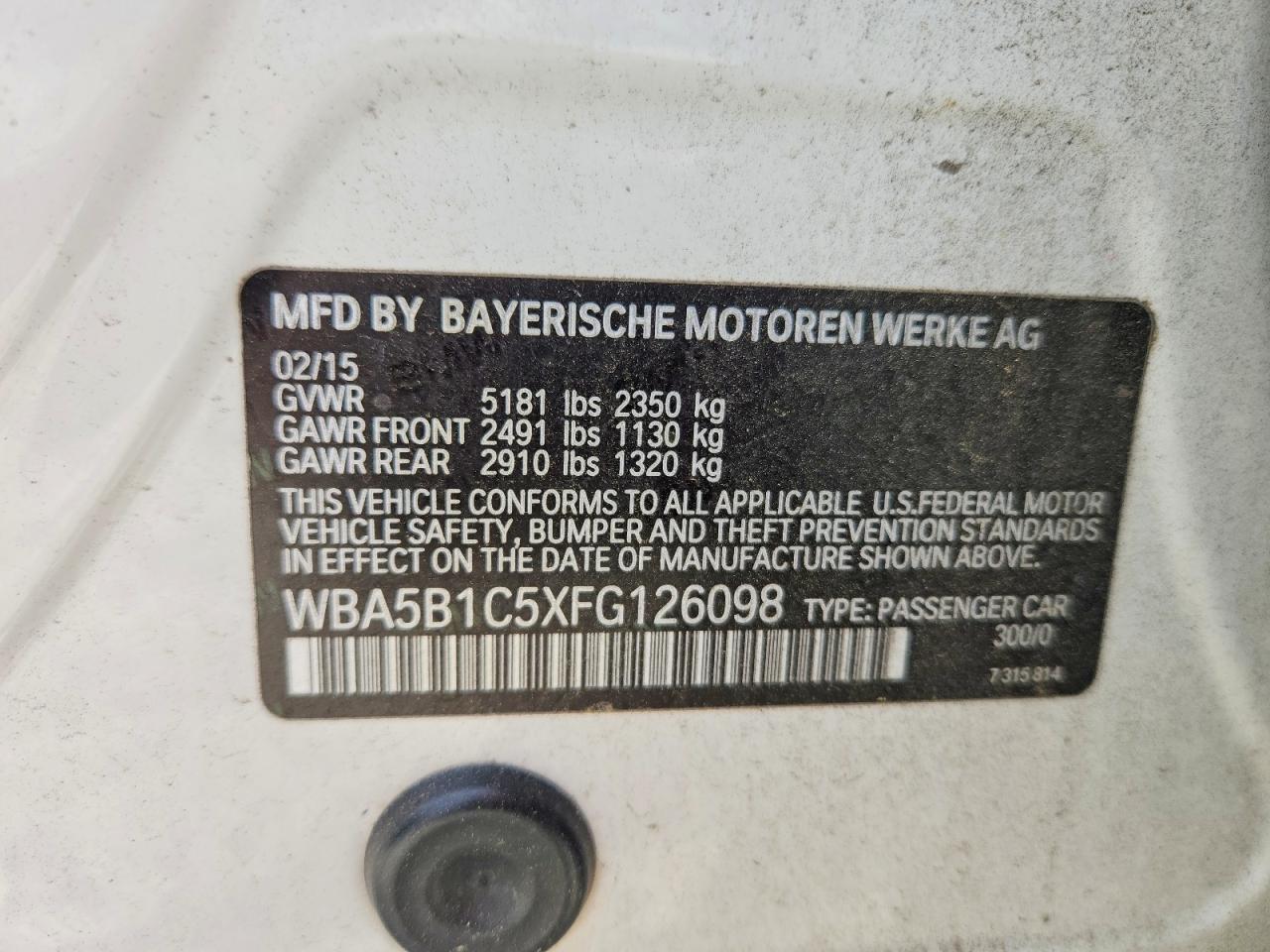 2015 BMW 535 I - zdjęcie 12