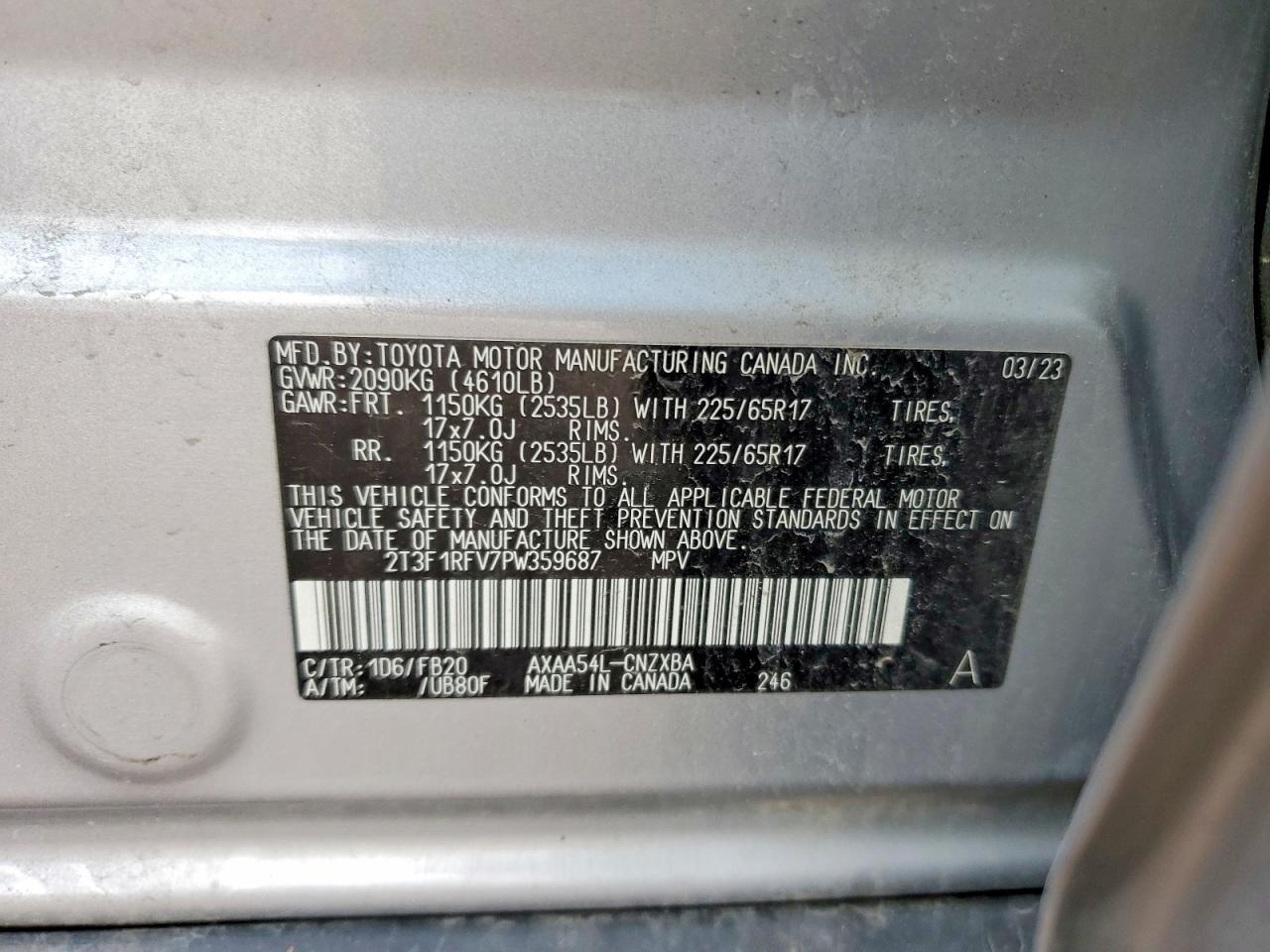 2023 Toyota Rav4 Le - zdjęcie 12
