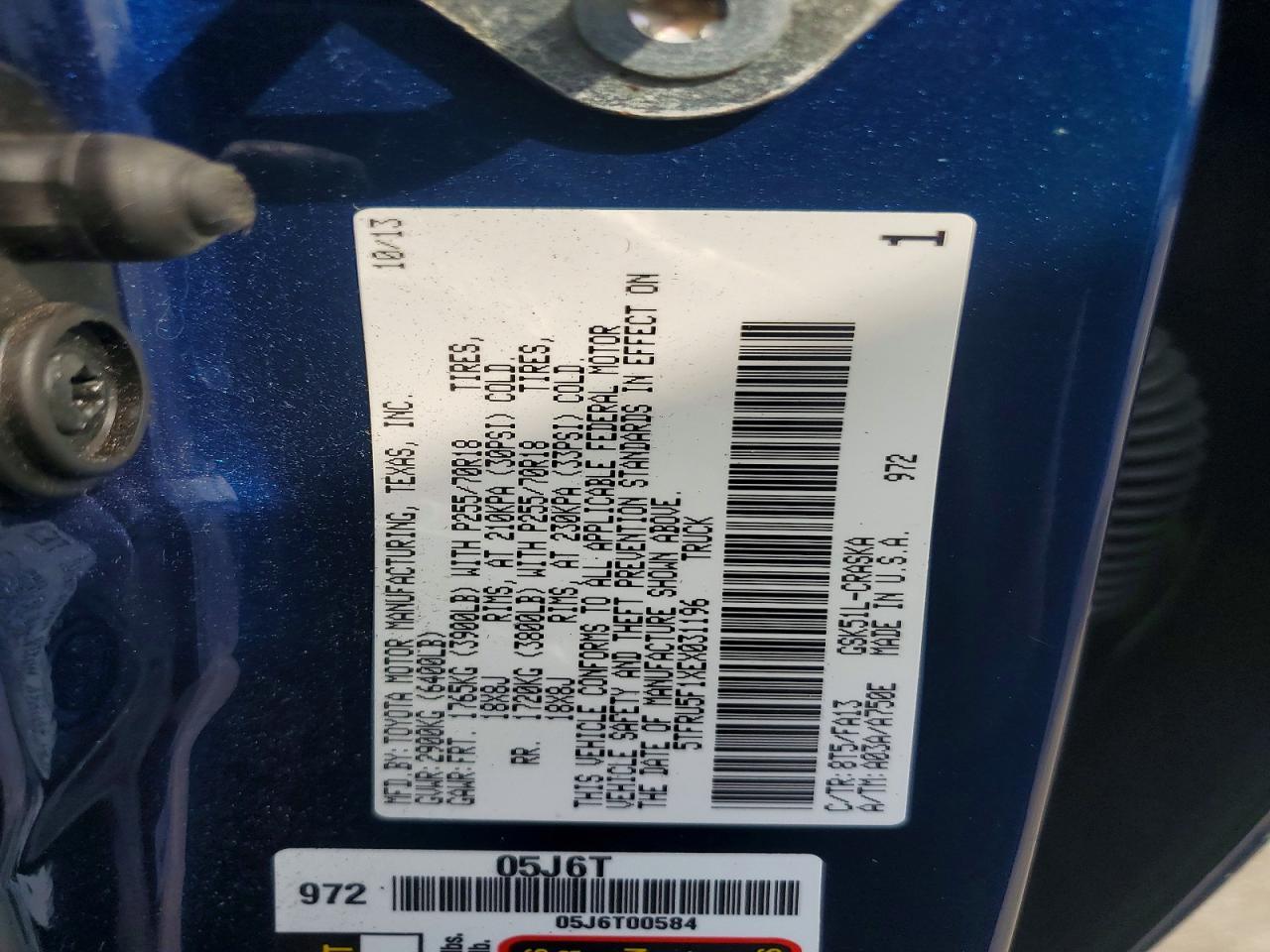 2014 Toyota Tundra Sr - zdjęcie 12