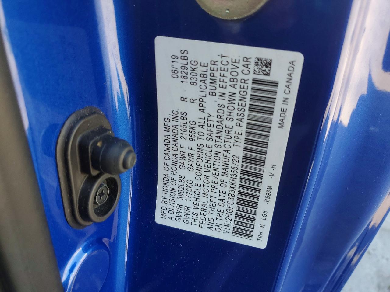 2019 Honda Civic Ex - zdjęcie 12
