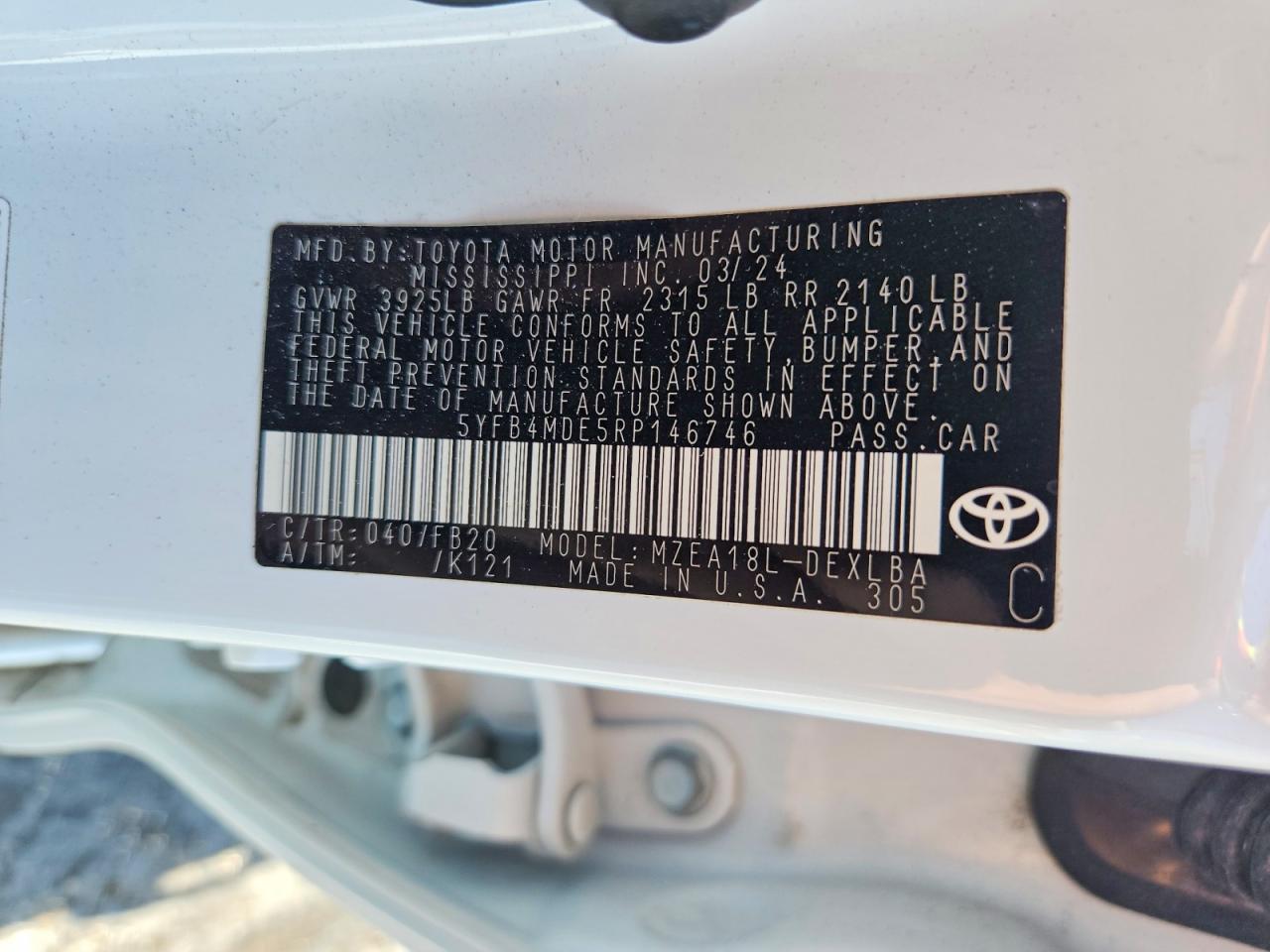2024 Toyota Corolla Le - zdjęcie 14