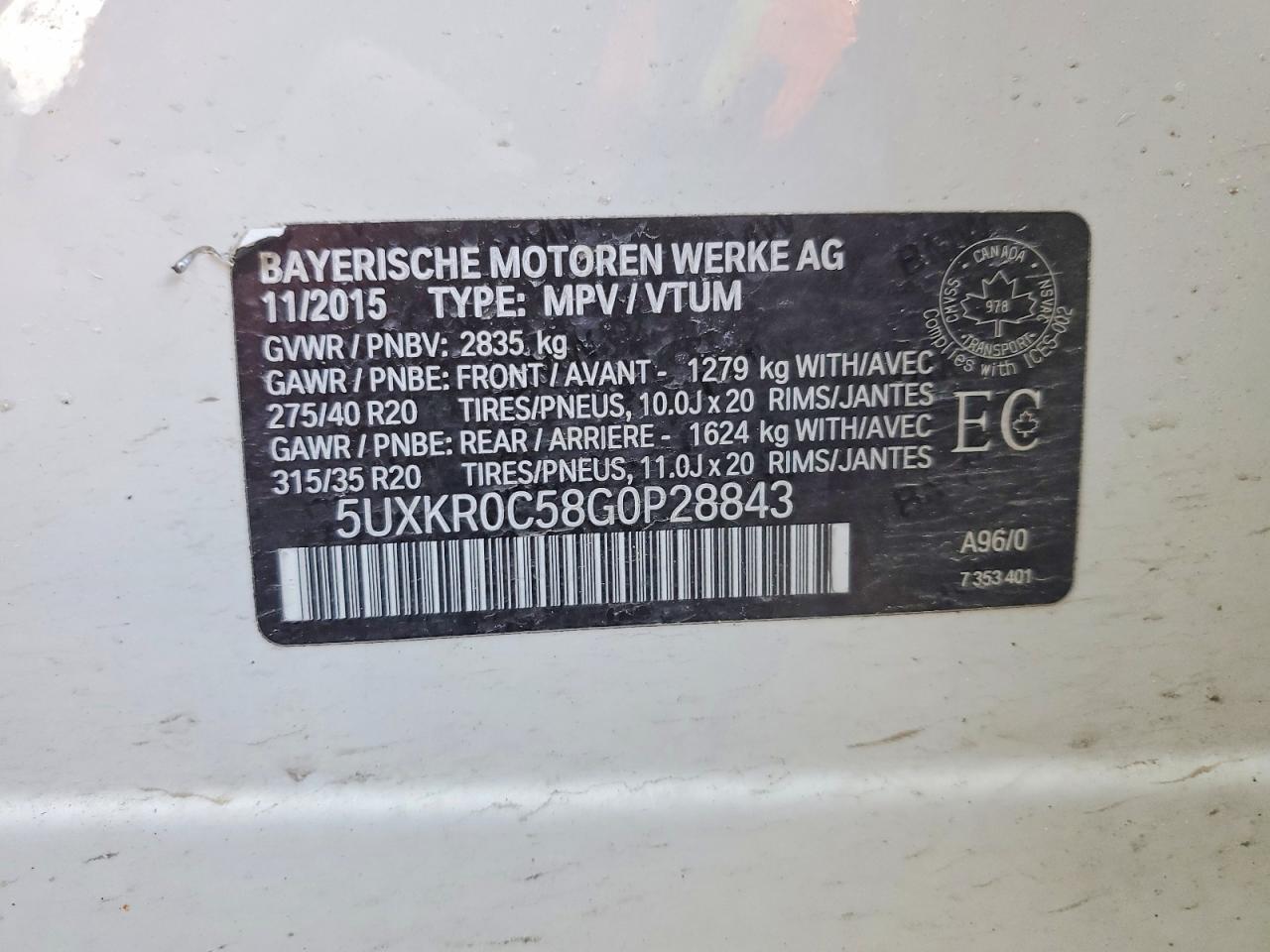 2016 BMW X5 xDrive35I - zdjęcie 12