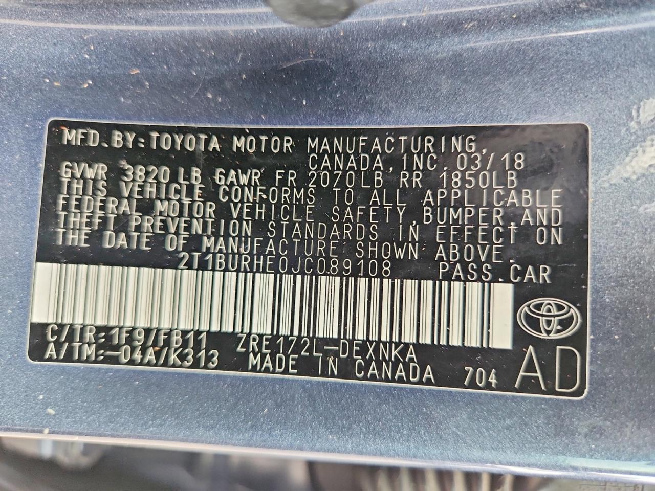 2018 Toyota Corolla Le - zdjęcie 13