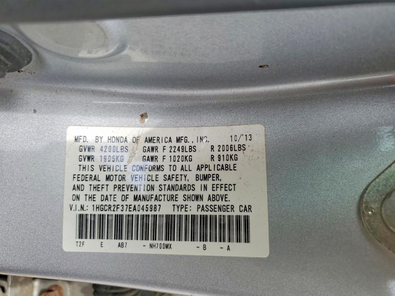 2014 Honda Accord Lx - zdjęcie 12