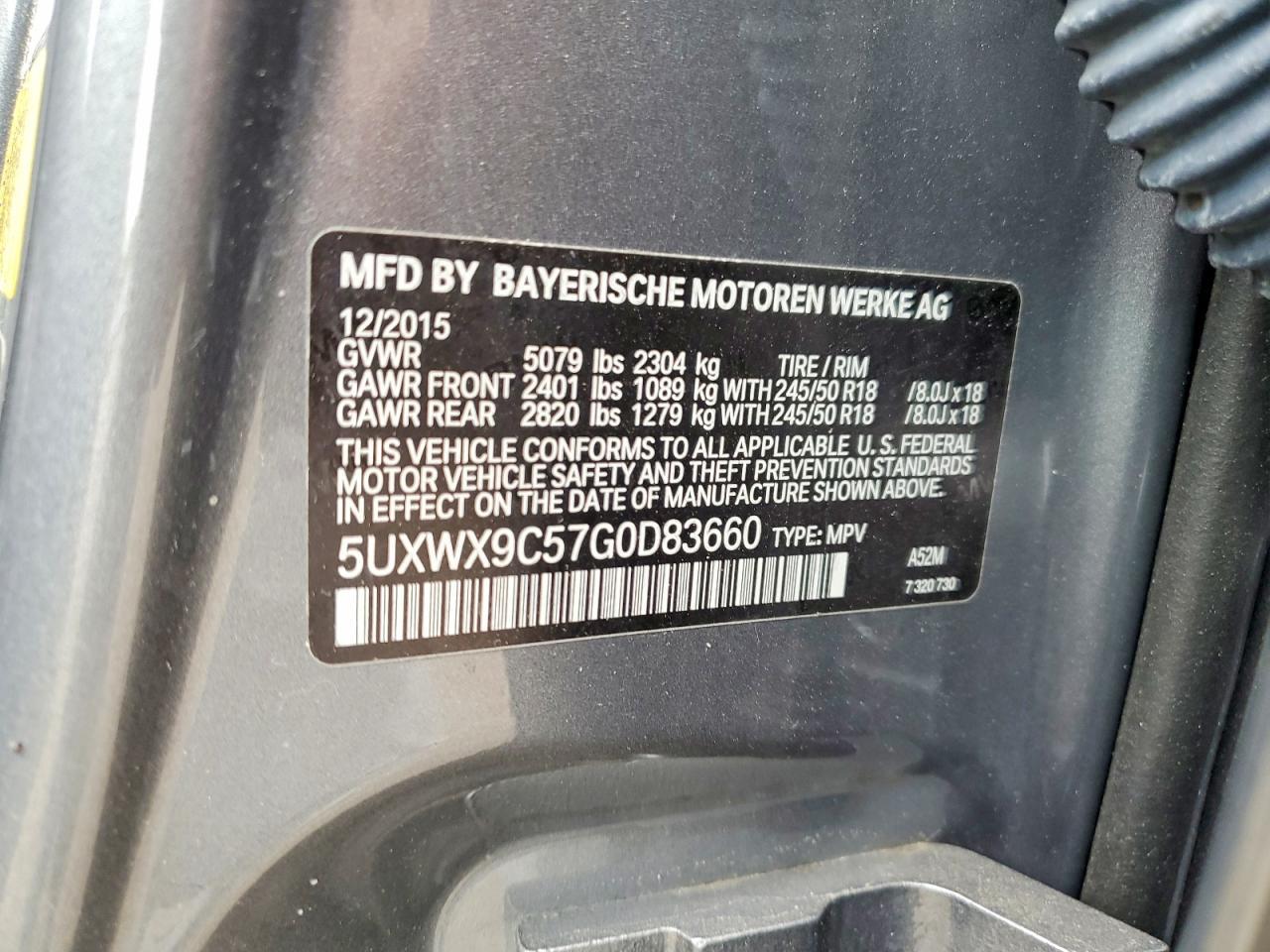 2016 BMW X3 xDrive28I - zdjęcie 12