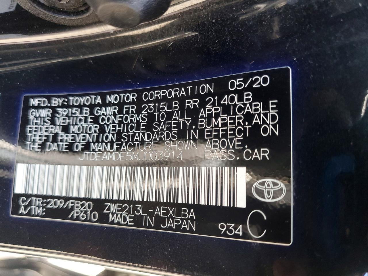 2021 Toyota Corolla Hybrid Le - zdjęcie 12