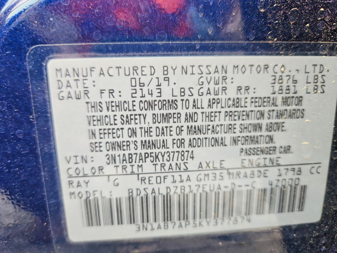2019 Nissan Sentra Sv - zdjęcie 13