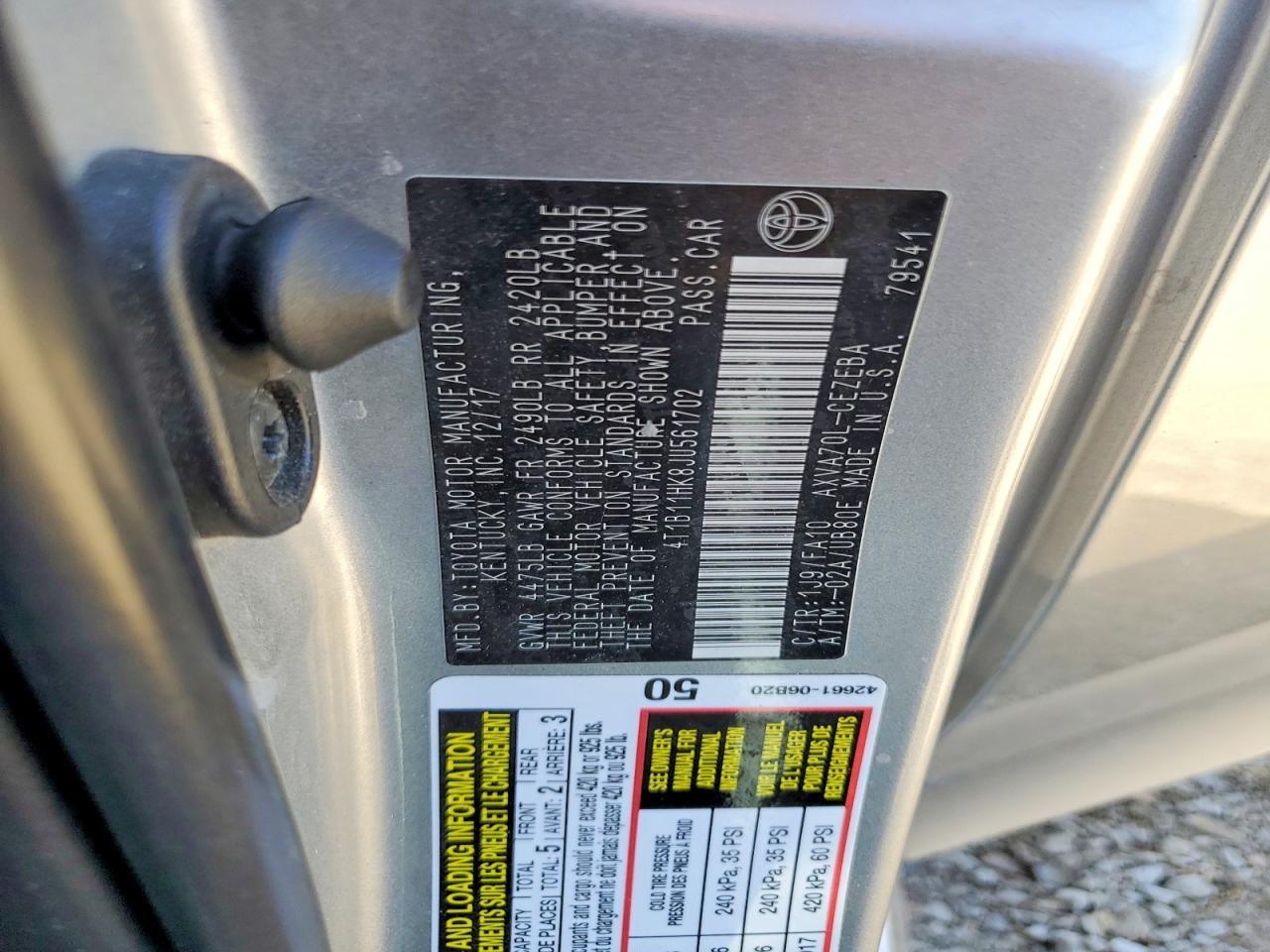 2018 Toyota Camry L - zdjęcie 12
