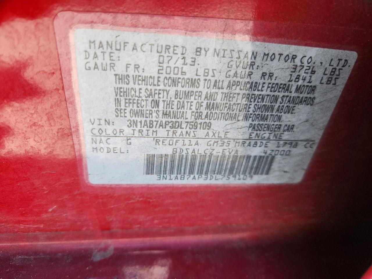 2013 Nissan Sentra S - zdjęcie 12