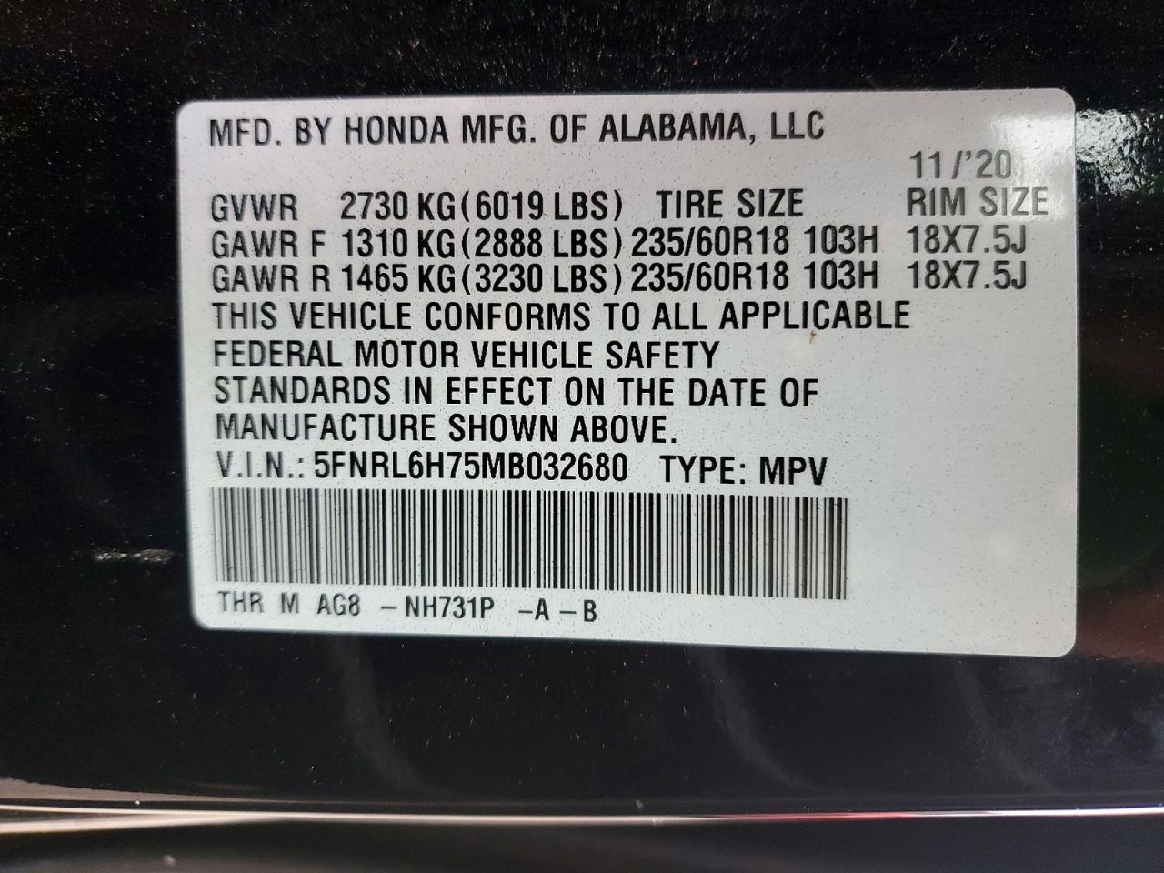 2021 Honda Odyssey Exl - zdjęcie 13