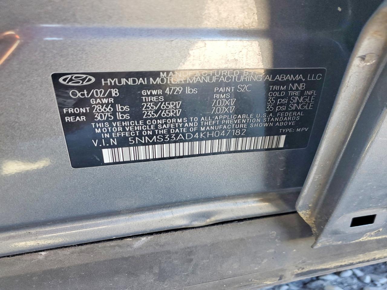 2019 Hyundai Santa Fe Sel 2.4L - zdjęcie 13