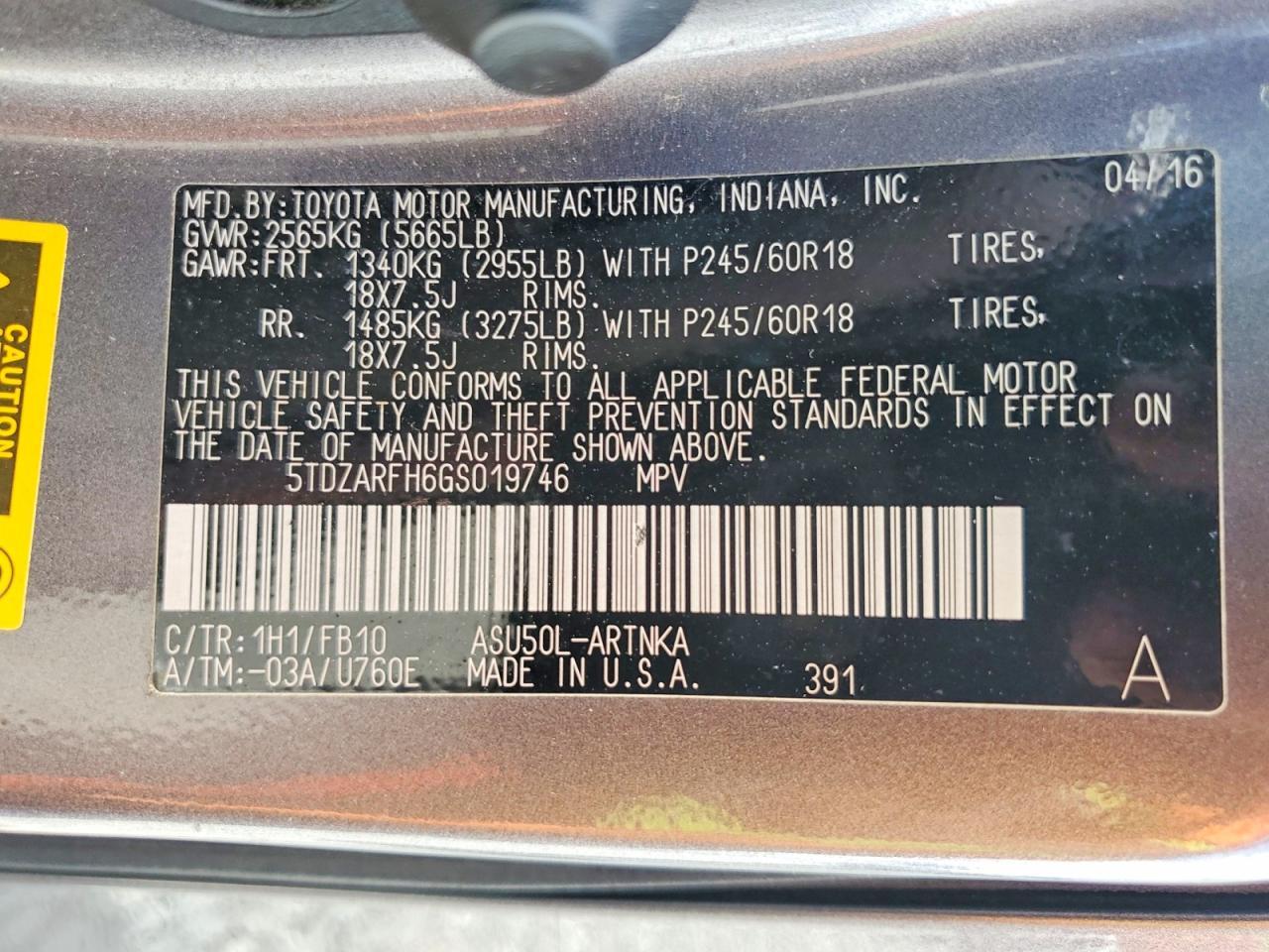 2016 Toyota Highlander Le - zdjęcie 13