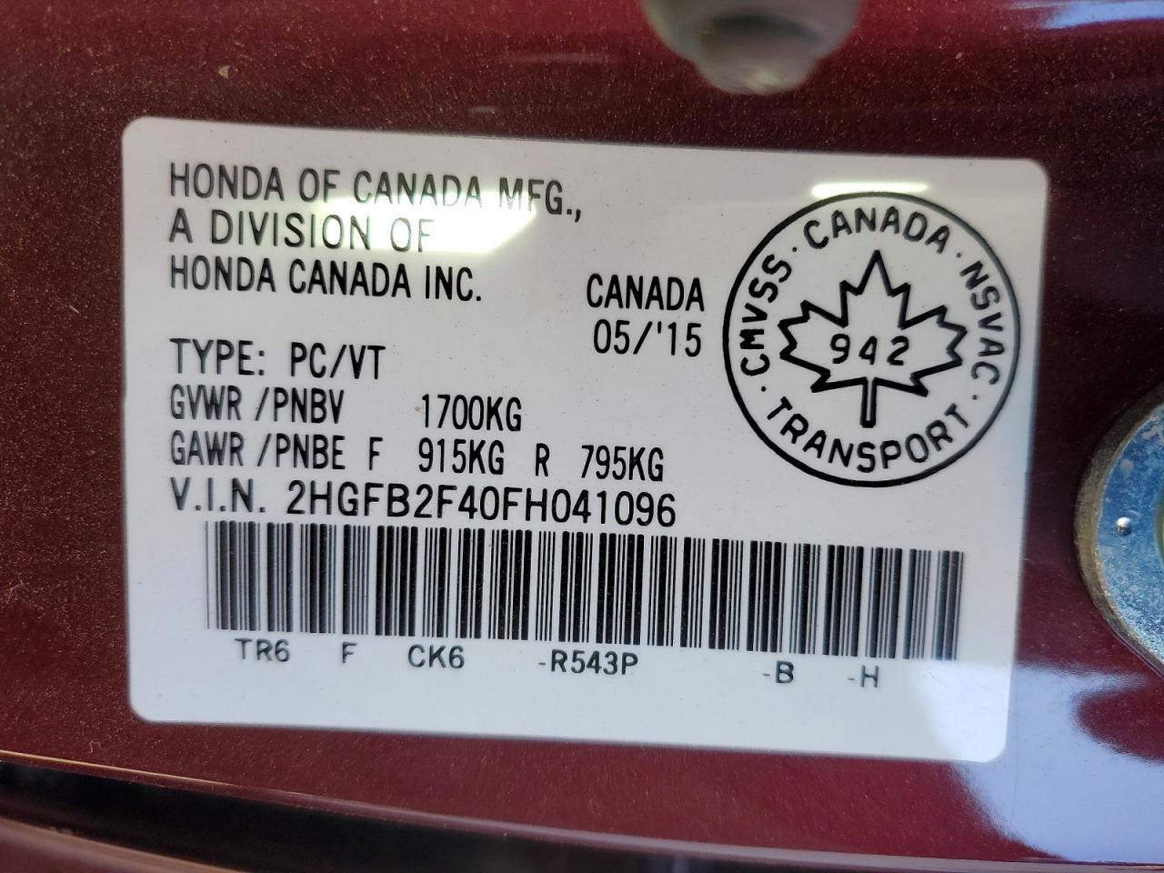2015 Honda Civic Lx - zdjęcie 13