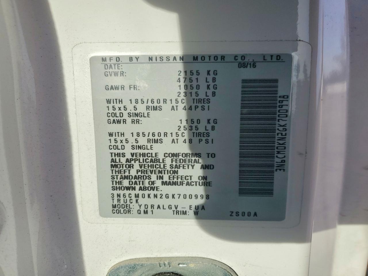 2016 Nissan Nv200 Sv - zdjęcie 12