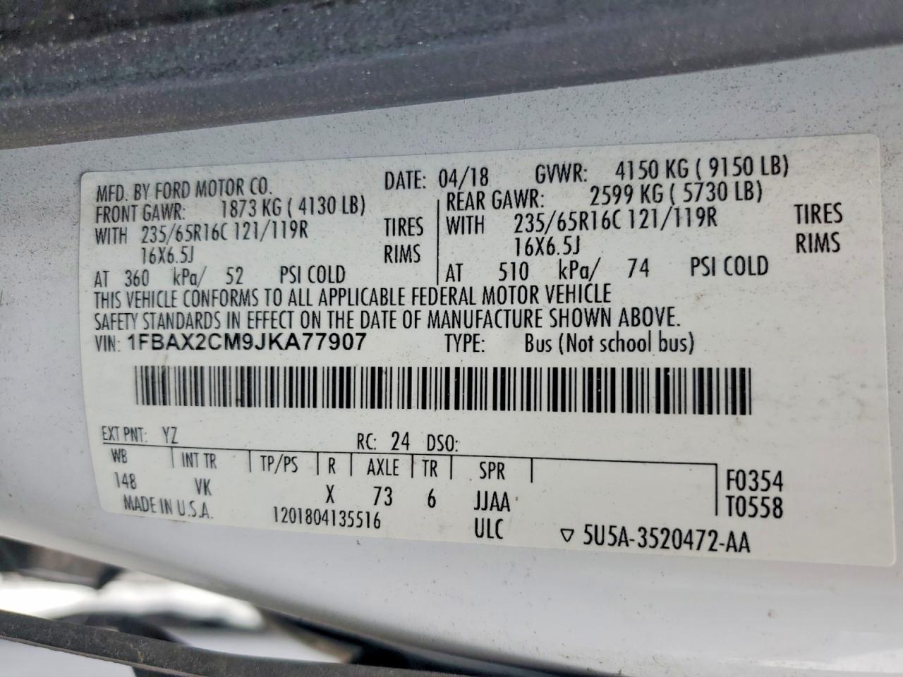 2018 Ford Transit T-350 - zdjęcie 14