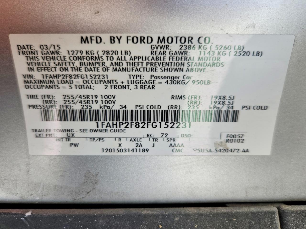 2015 Ford Taurus Limited - zdjęcie 13