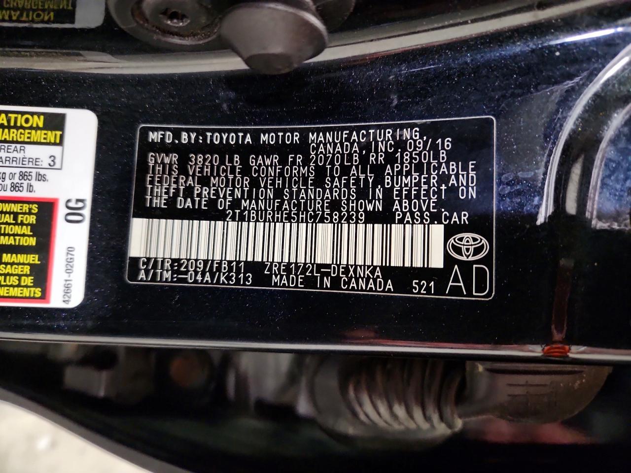 2017 Toyota Corolla Le - zdjęcie 13