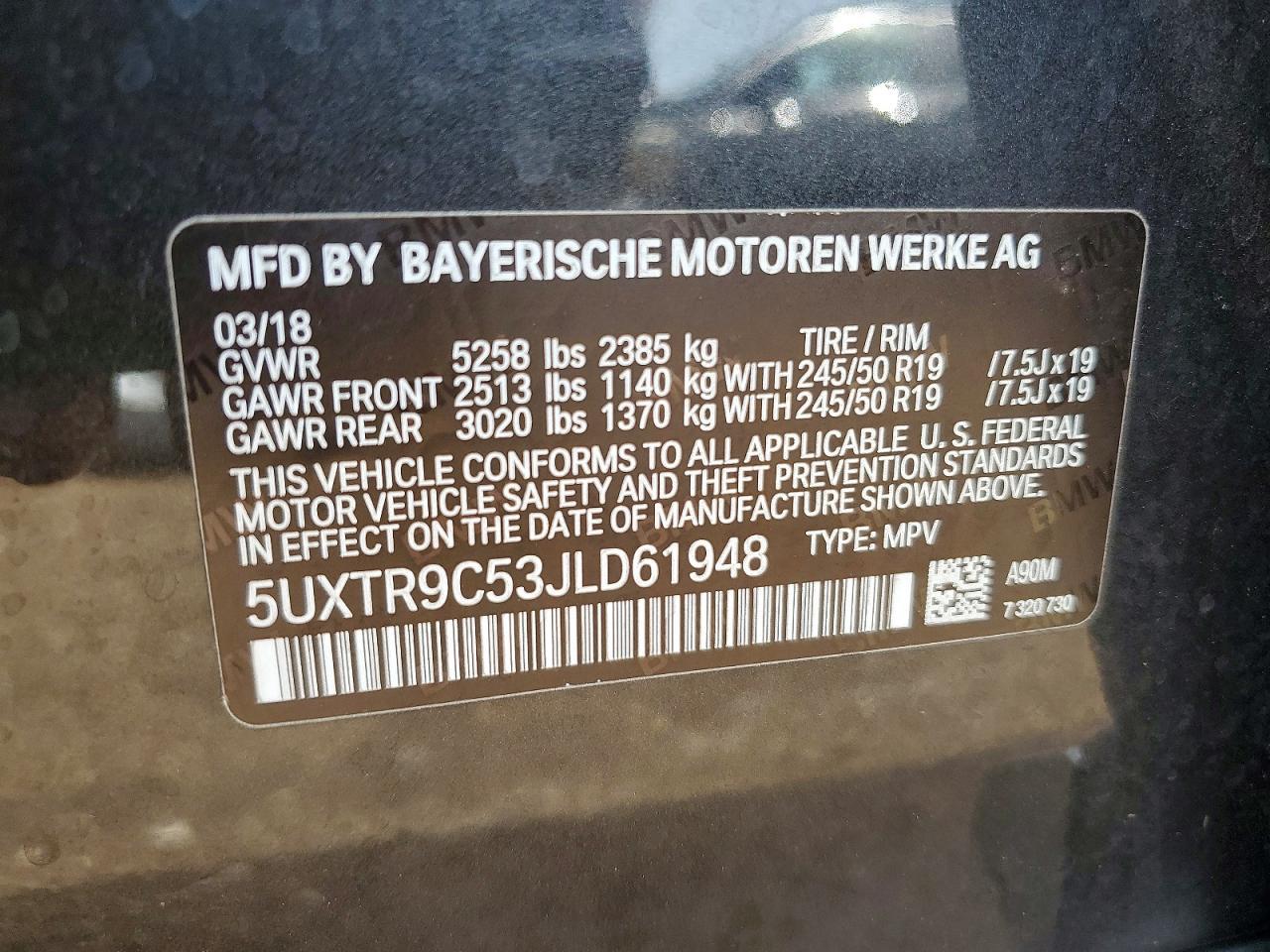 2018 BMW X3 xDrive30I - zdjęcie 12