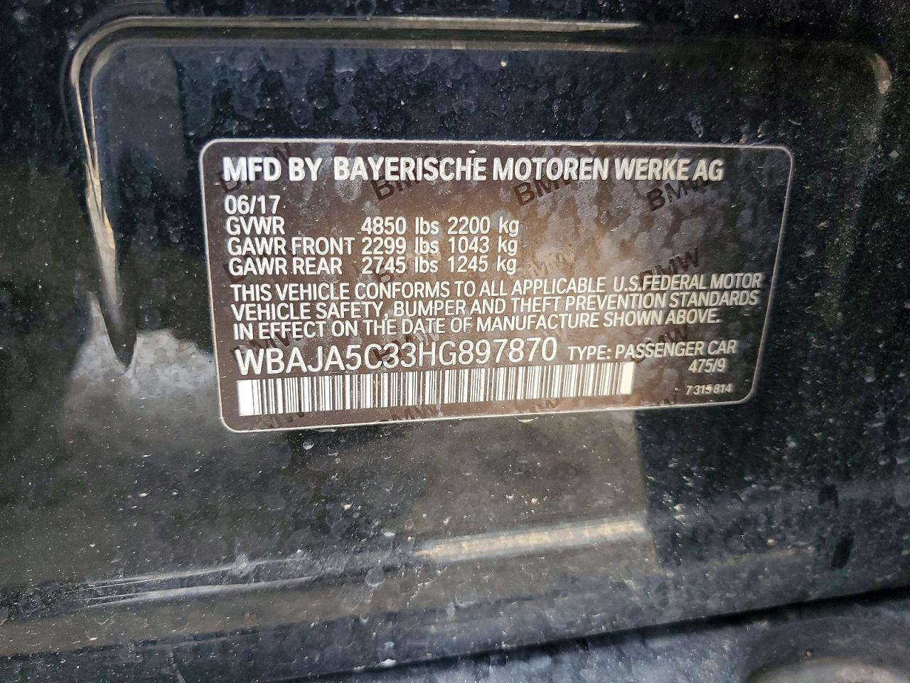 2017 BMW 530 I - zdjęcie 13