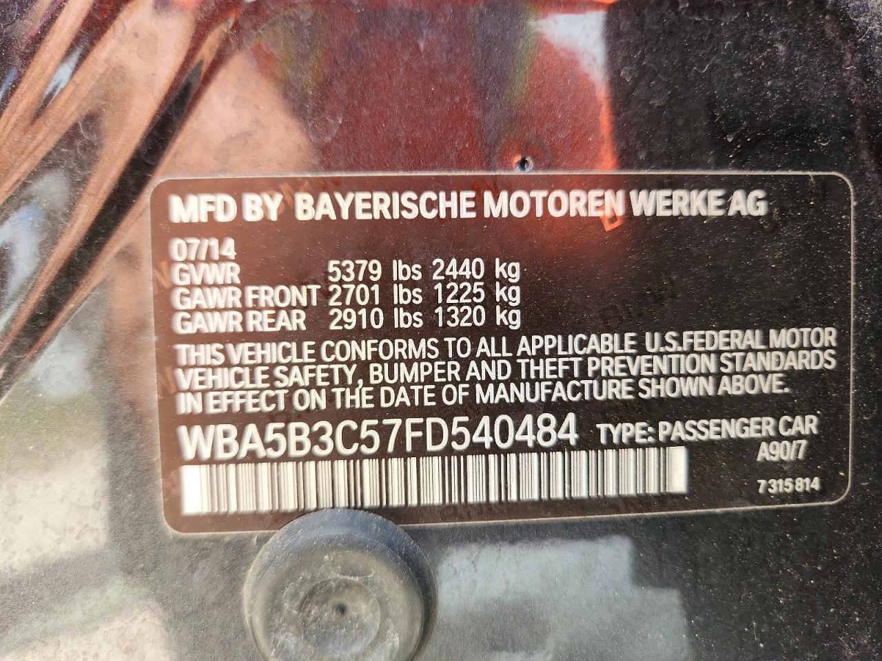 2015 BMW Seria 5 535i - zdjęcie 12