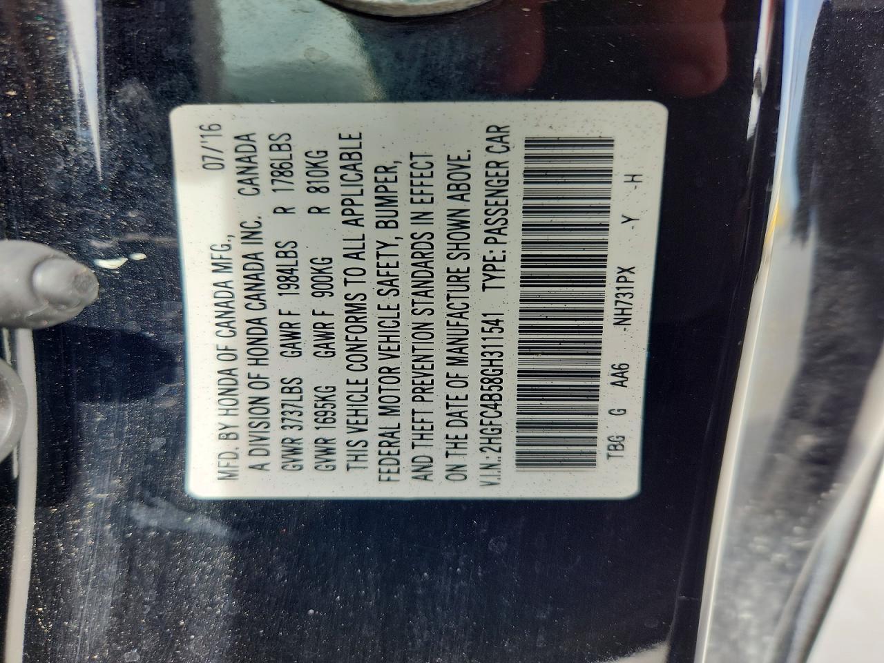 2016 Honda Civic Lx - zdjęcie 12