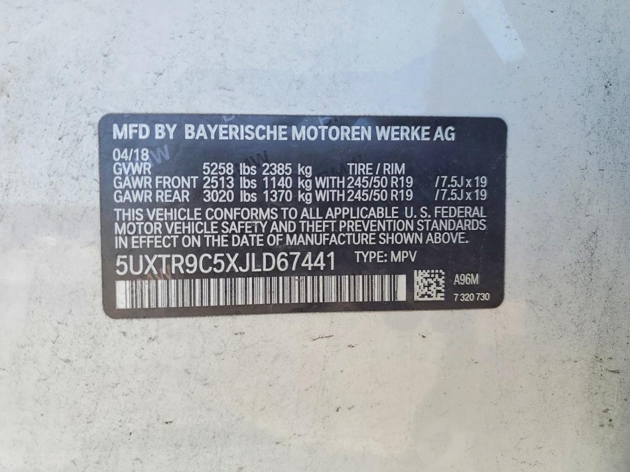 2018 BMW X3 xDrive30I - zdjęcie 13