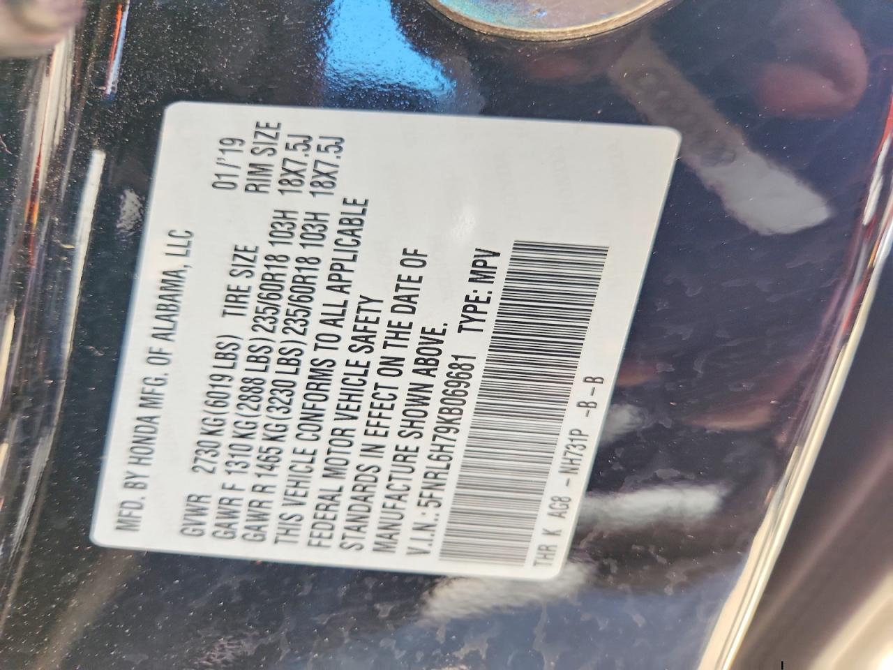 2019 Honda Odyssey Exl - zdjęcie 13