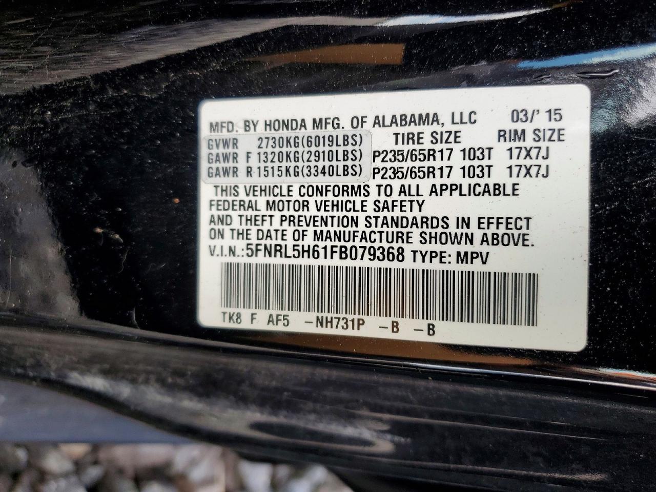 2015 Honda Odyssey Exl - zdjęcie 25