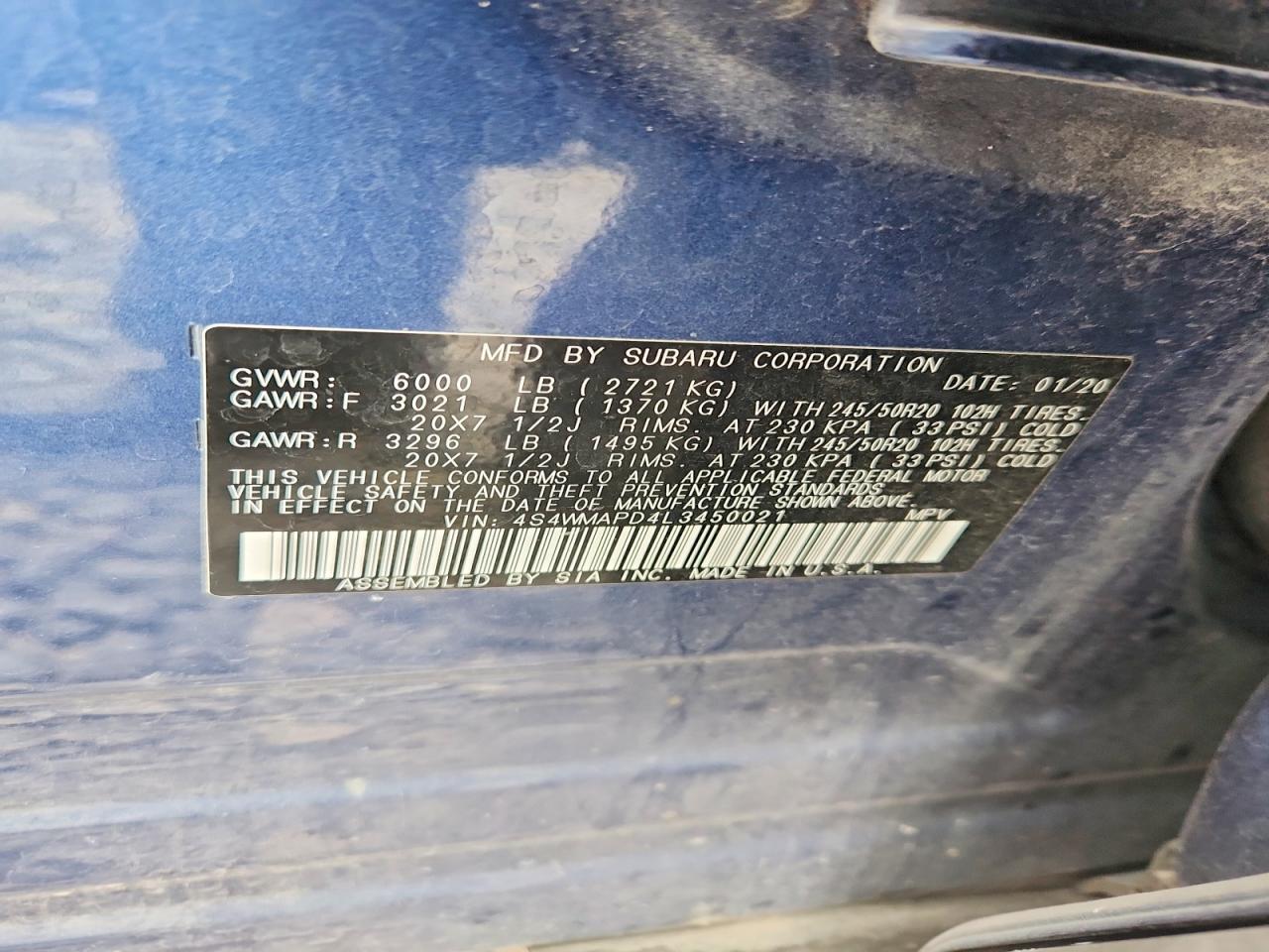 2020 Subaru Ascent Limited - zdjęcie 12