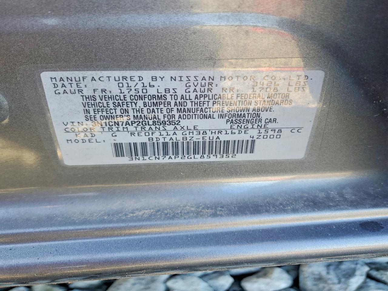 2016 Nissan Versa 1.6 Sv - zdjęcie 12