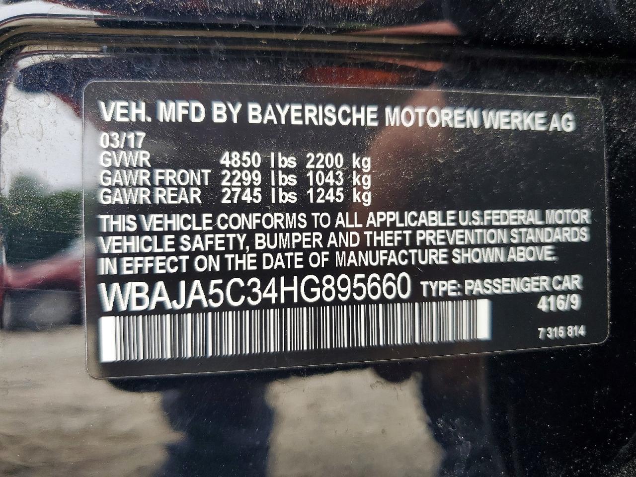 2017 BMW 530 I - zdjęcie 12