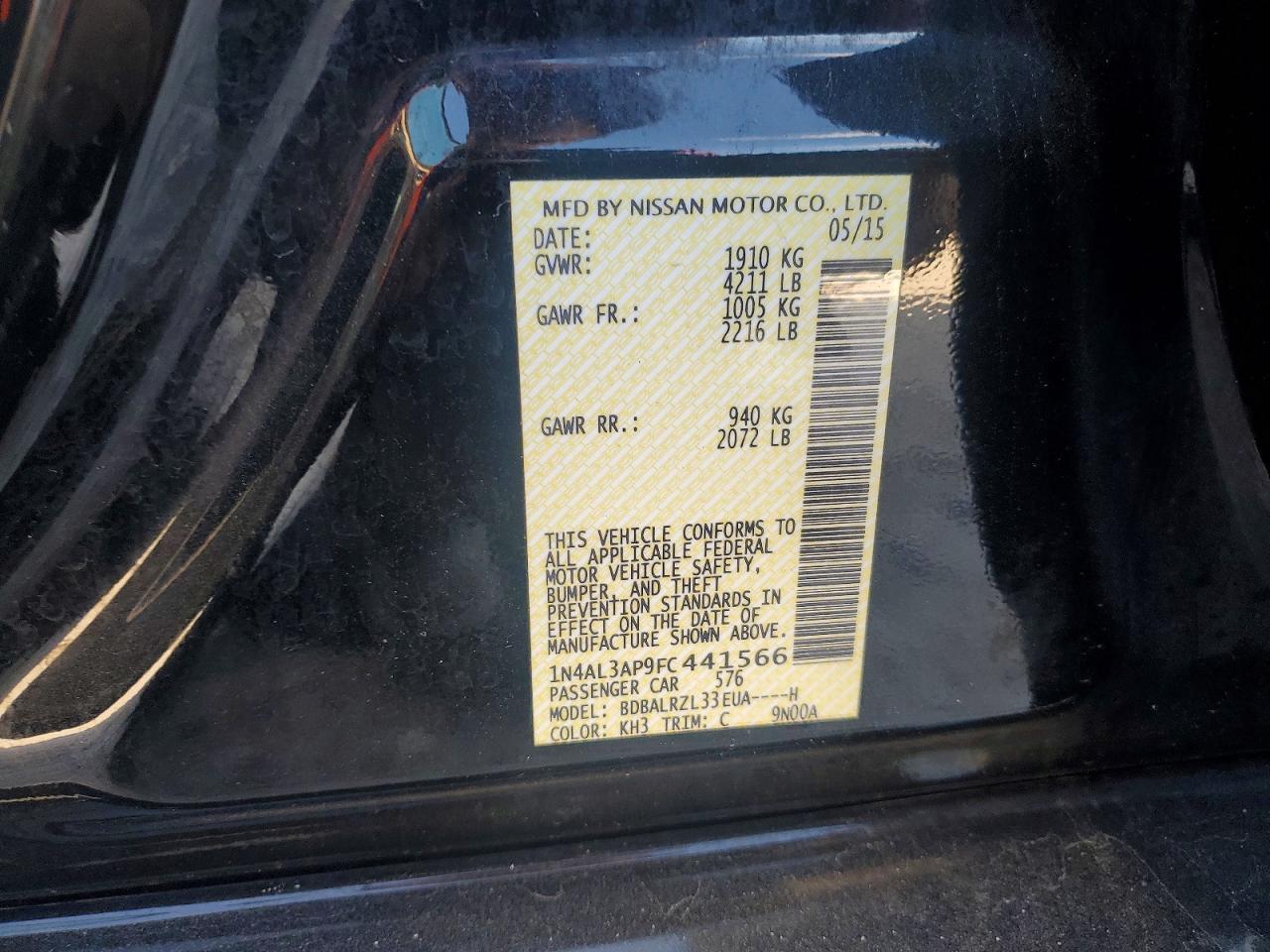 2015 Nissan Altima 2.5 Sl - zdjęcie 12