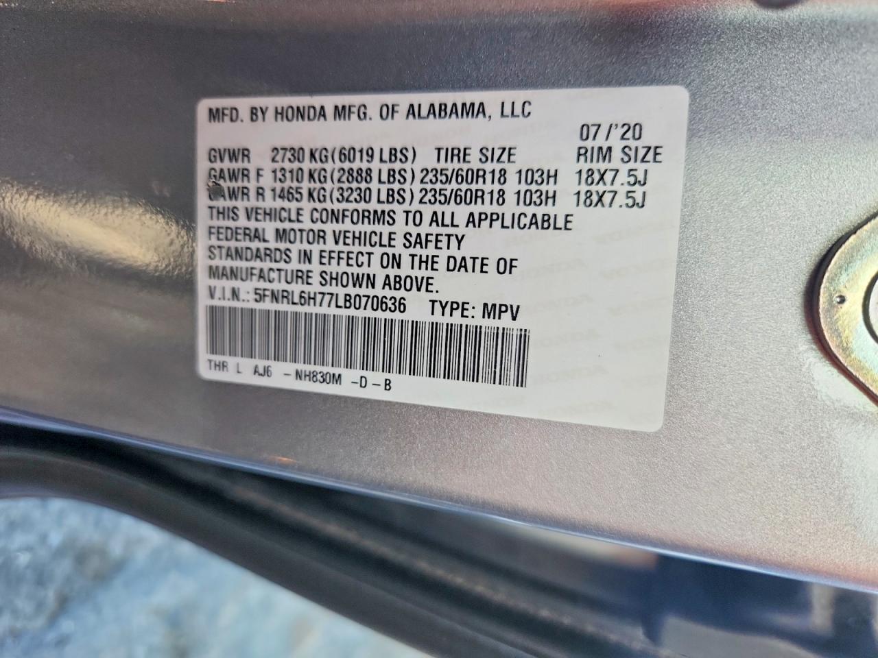 2020 Honda Odyssey Exl - zdjęcie 14