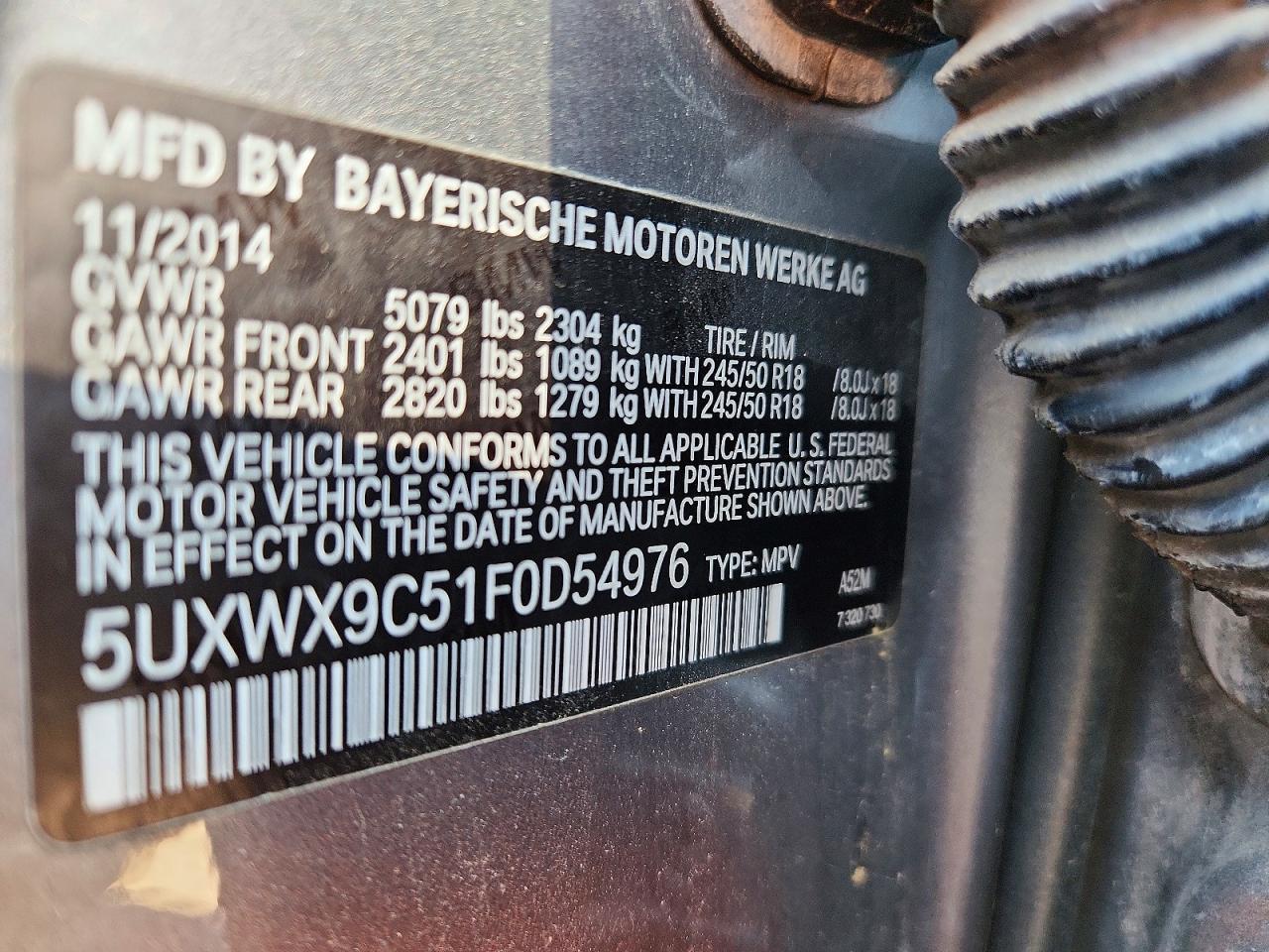 2015 BMW X3 xDrive28I - zdjęcie 12