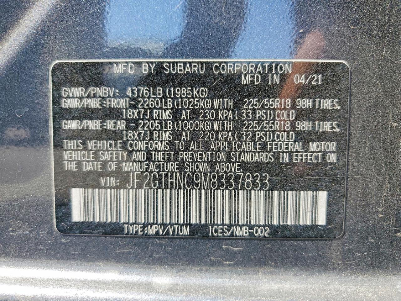 2021 Subaru Crosstrek Limited - zdjęcie 14