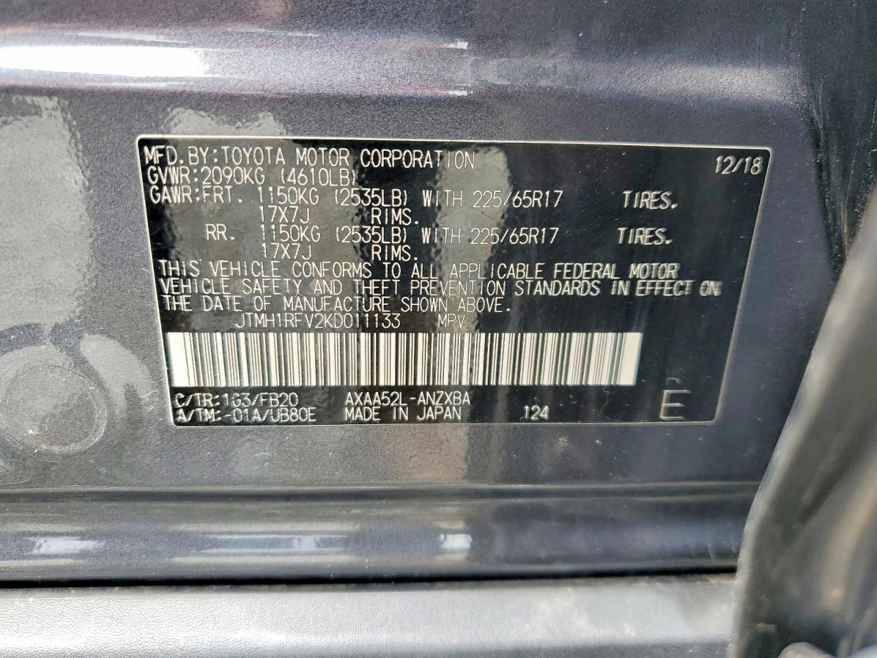2019 Toyota Rav4 Le - zdjęcie 13