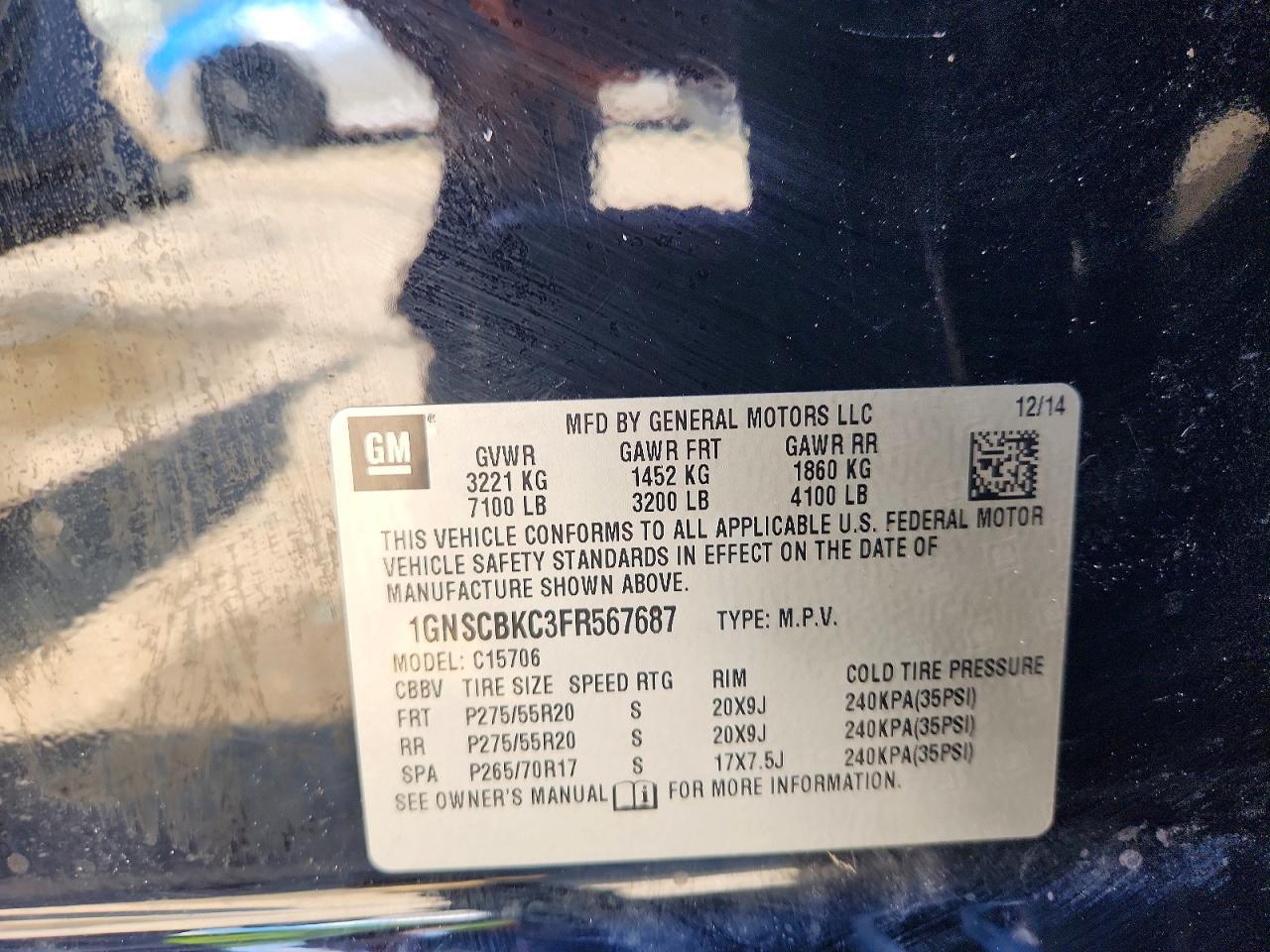 2015 Chevrolet Tahoe C1500 Lt - zdjęcie 13