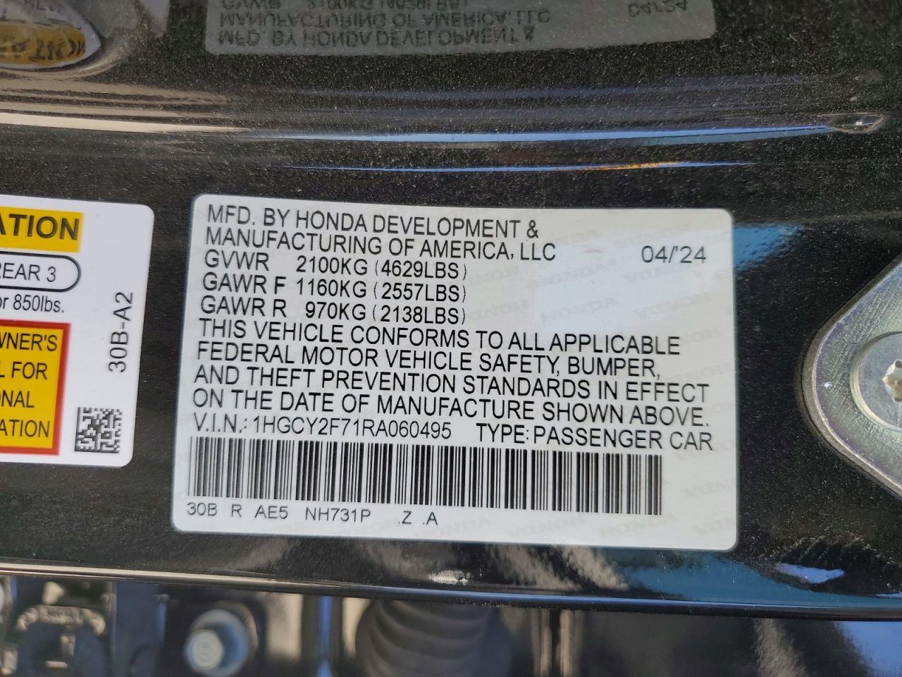 2024 Honda Accord Hybrid Sport-L - zdjęcie 12