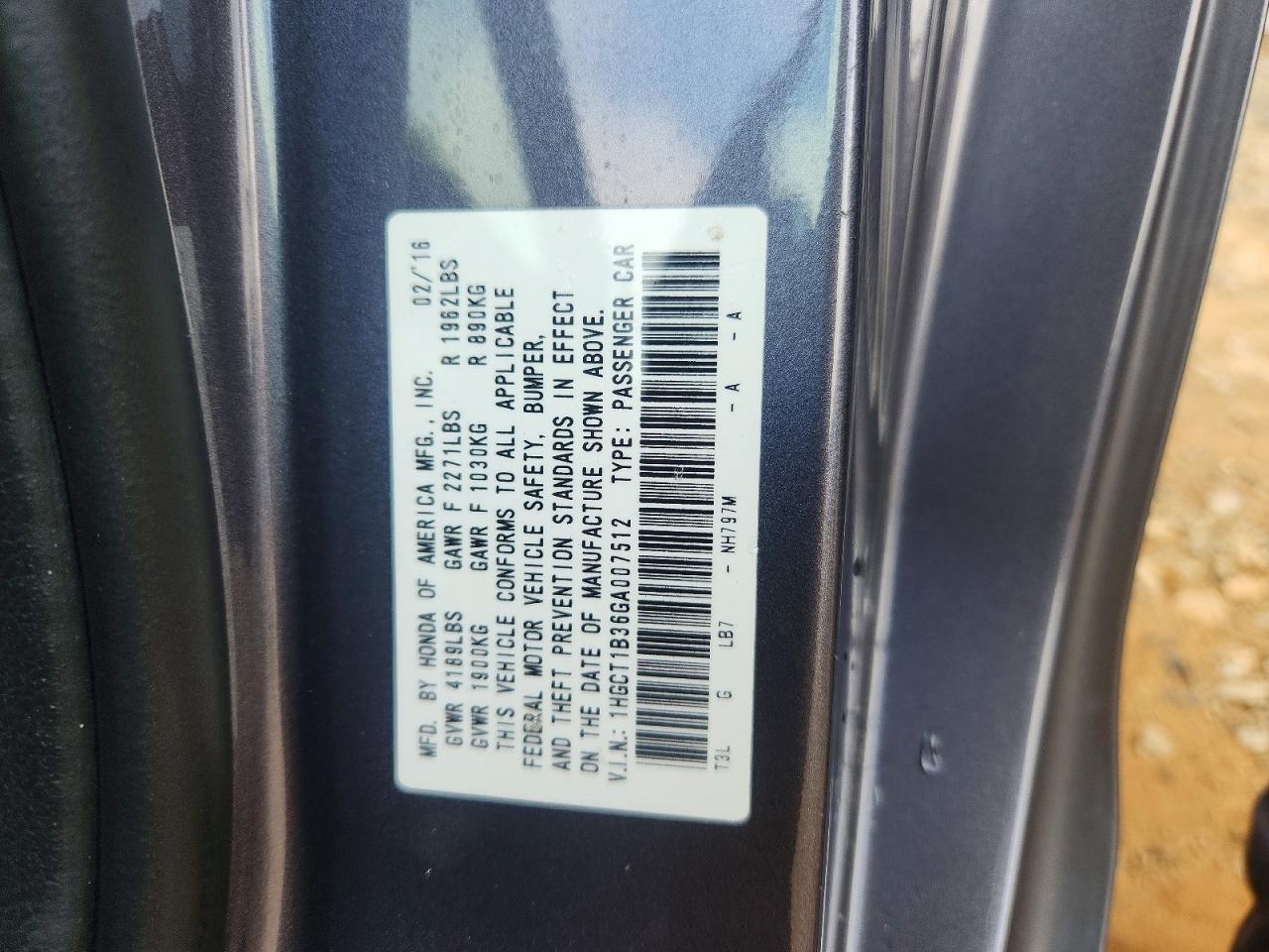 2016 Honda Accord Lx-S - zdjęcie 12
