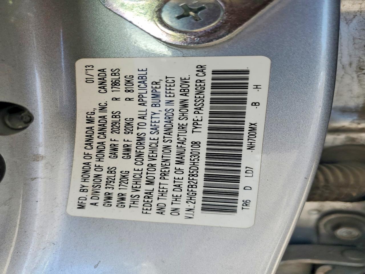 2013 Honda Civic Ex - zdjęcie 12